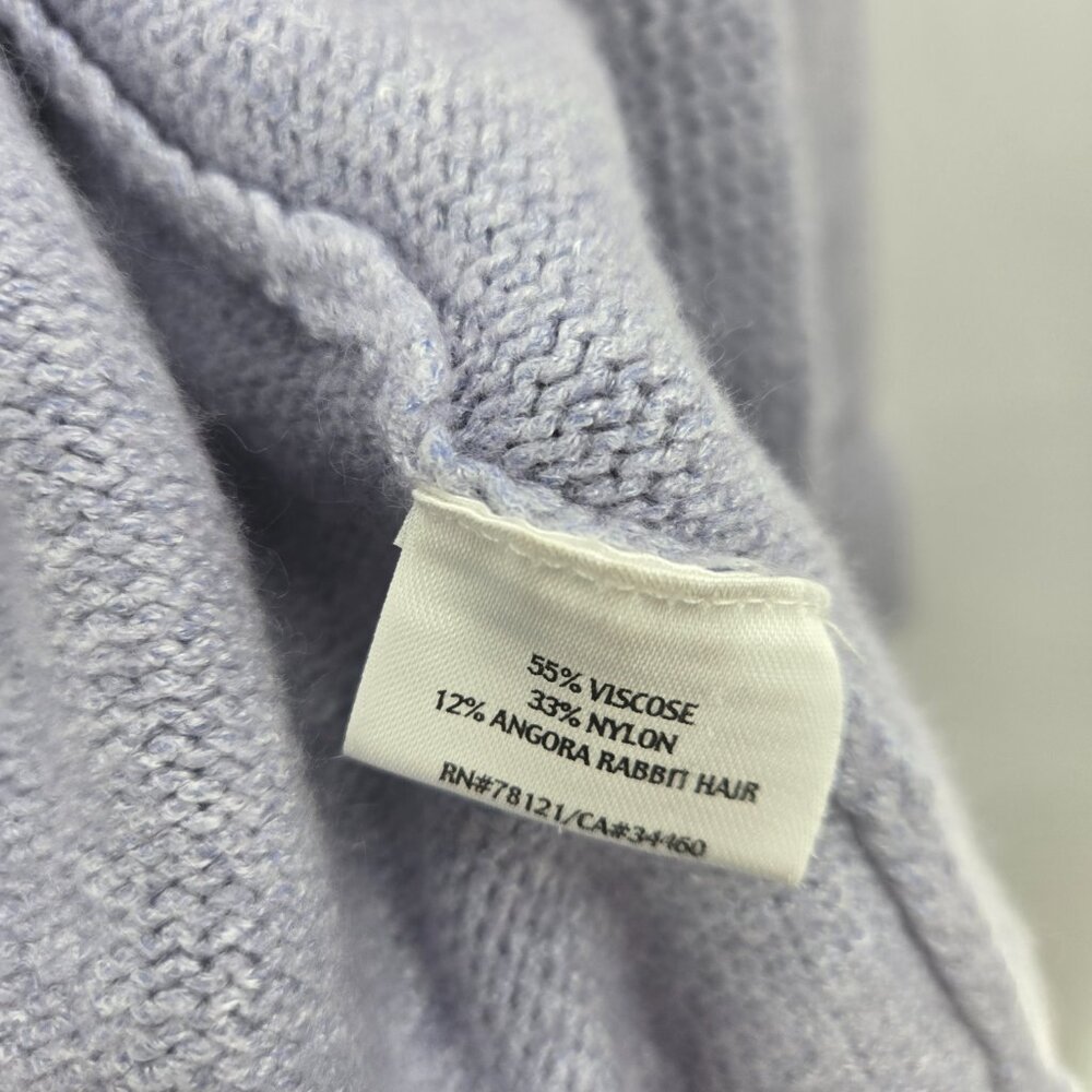 Eileen Fisher Purple Pastel Italian Yarn Rabbit Hair Open Cardigan Size Medium - Picture 7 of 10